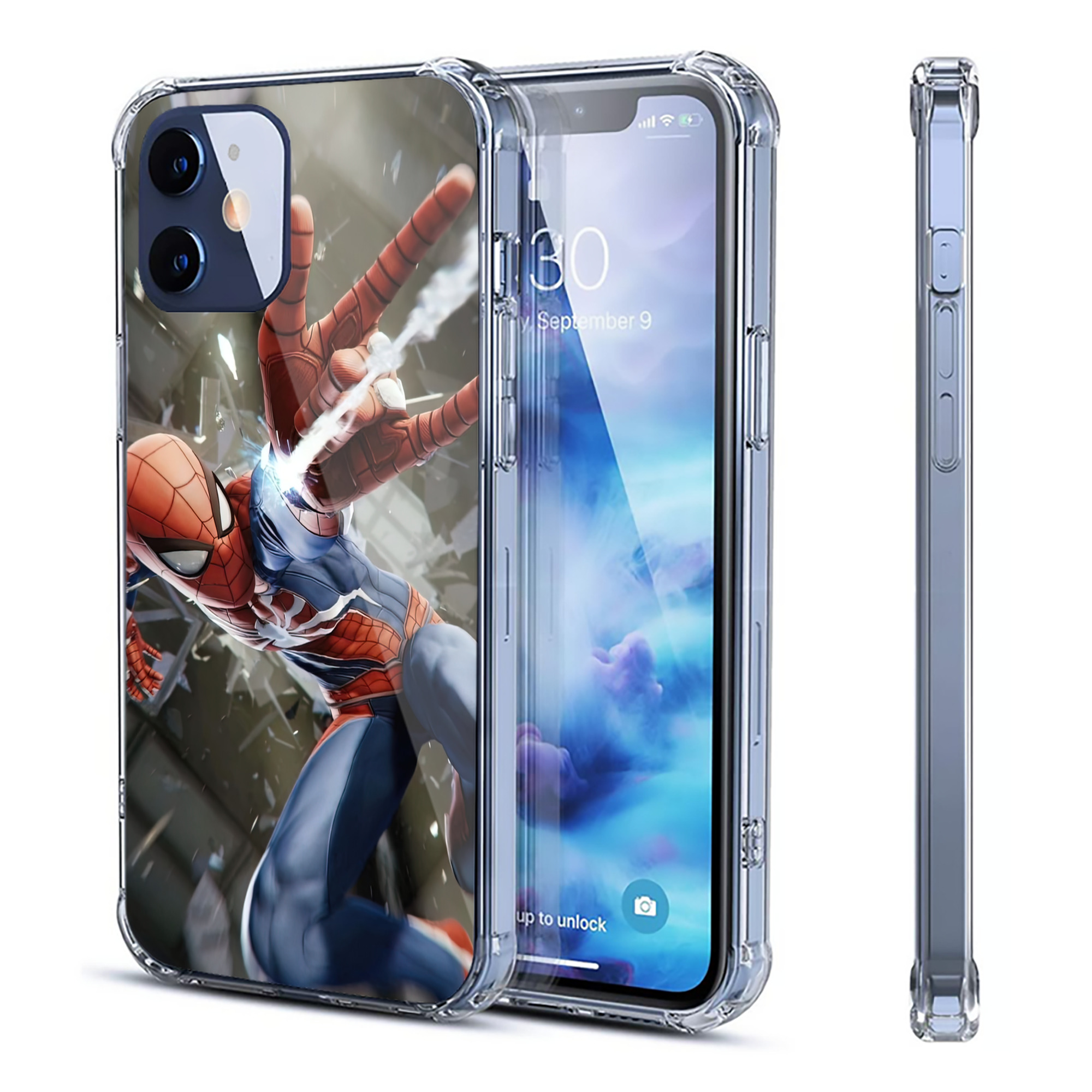 （画像用） Spider Man スパイダーマン 【iPhone 12シリーズ対応】透明スマホケース（クリアソフトケース）